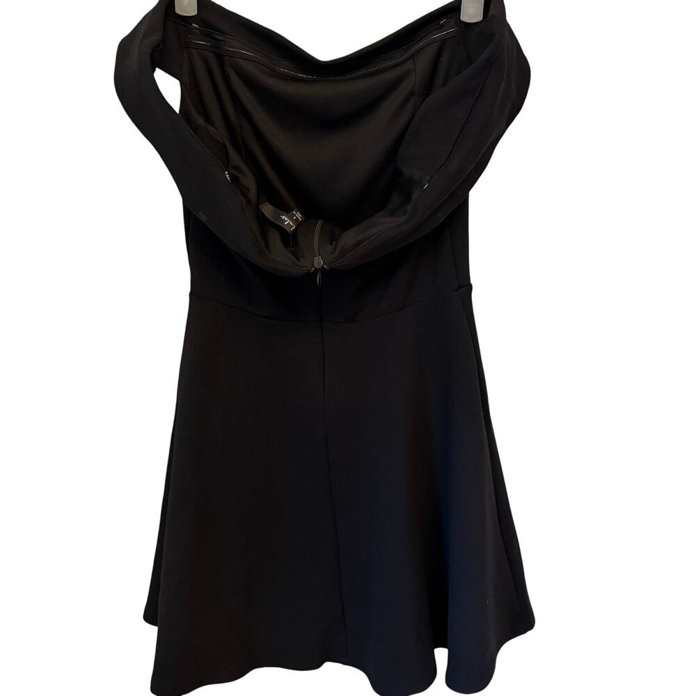 Lulus Season of Fun Black Off-the-Shoulder Skater Mini Dress‎ womens Small - Picture 2 of 4